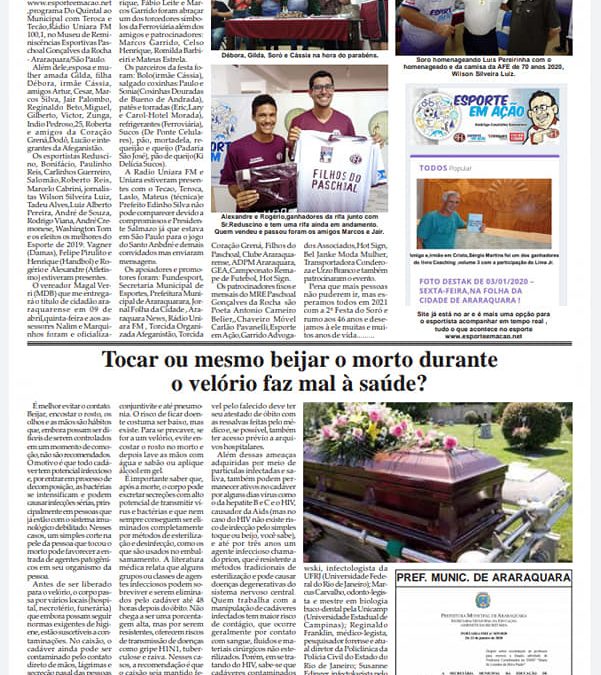 Página 6,1 Festa do Soró,Os Melhores do Esporte,Folha da Cidade de Araraquara,28/01/2020!