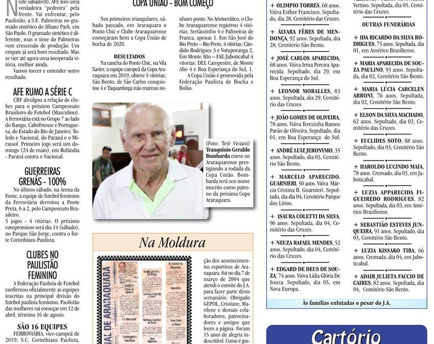 ESPORTES – JORNAL DE ARARAQUARA – 07/03 /2020!