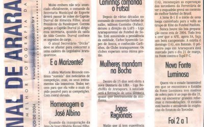 NA MOLDURA – JORNAL DE ARARAQUARA – 07/03/2020!