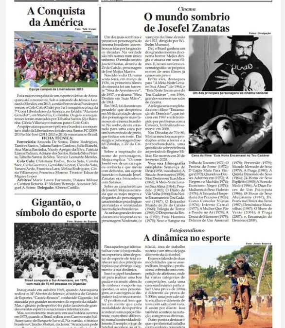 Esporte,Cultura e Cia de 28/04/2020 na Folha da Cidade de Araraquara!
