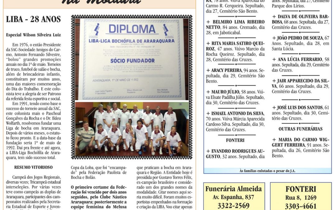 ESPORTES – JORNAL DE ARARAQUARA – 02/05/2020!