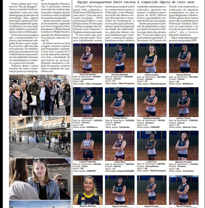 Esporte,Cultura e Cia ,Folha da Cidade de Araraquara, 12/05/2020 – Terca feira!