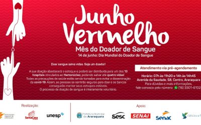 Junho Vermelho incentiva a doação de sangue em Araraquara/SP!Araraquara News!