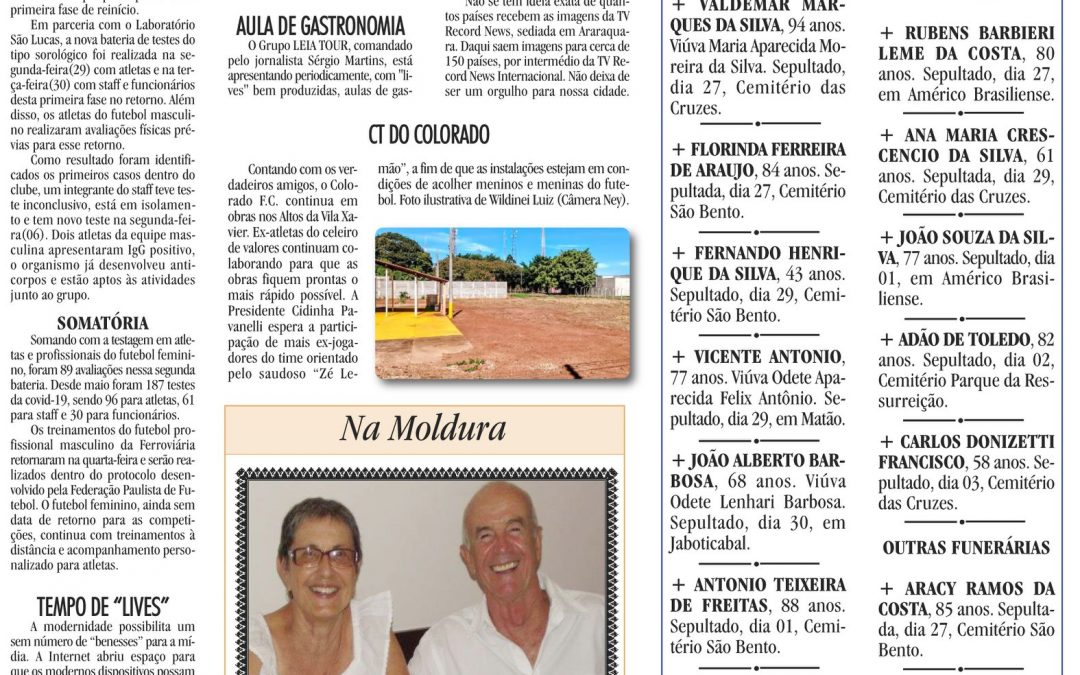 ESPORTES- 04/07/2020!JORNAL DE ARARAQUARA!