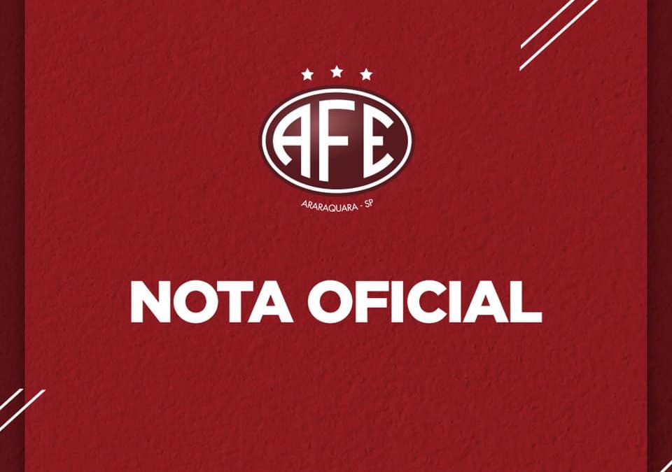 NOTA OFICIAL – FERROVIÁRIA DE ARARAQUARA – TIME DE FUTEBOL FEMININO!