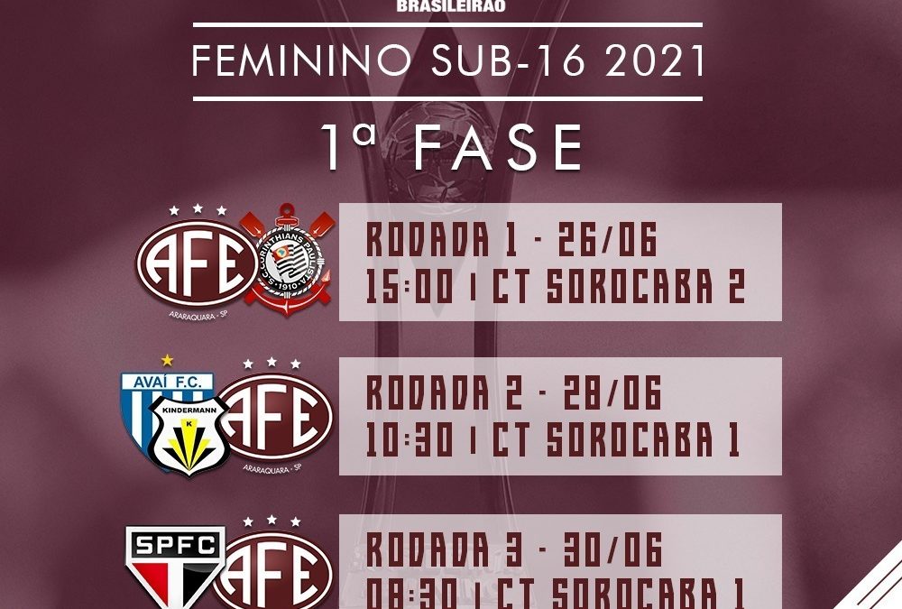 Tabela do Brasileiro Feminino sub-16 definida!