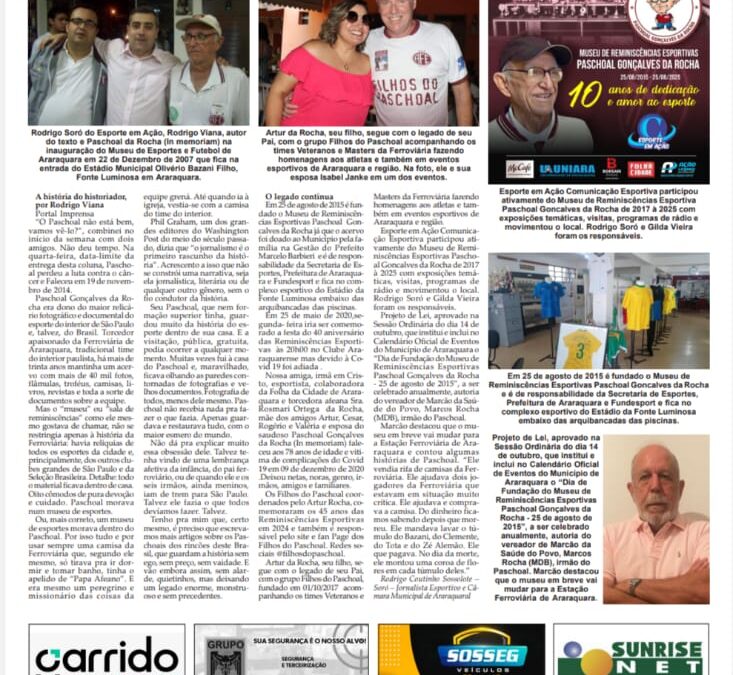 E LÁ SE FORAM 11 ANOS QUE O PASCHOAL NOS DEIXOU…